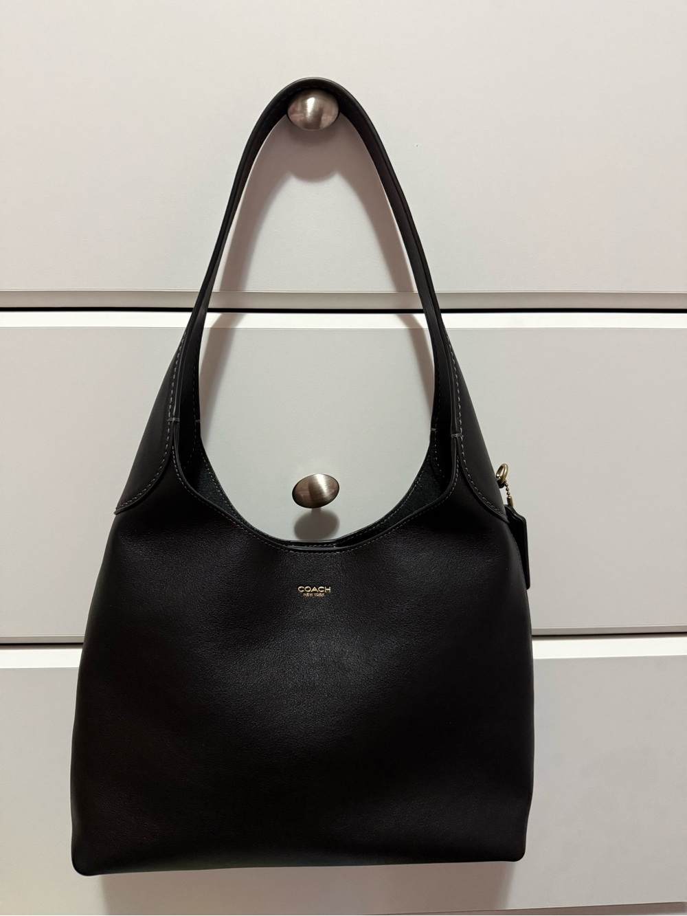 Coach Brooklyn 28 black Shoulder bag with Gold Logo